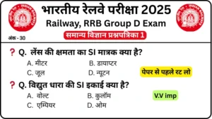 RRB Group D Exam Science Mock Test SET-1